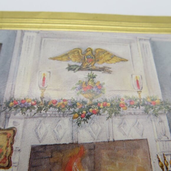 Vintage Christmas Tree Fireplace Room Setting Scene Nostalgic Festive Postcard - Picture 5 of 10